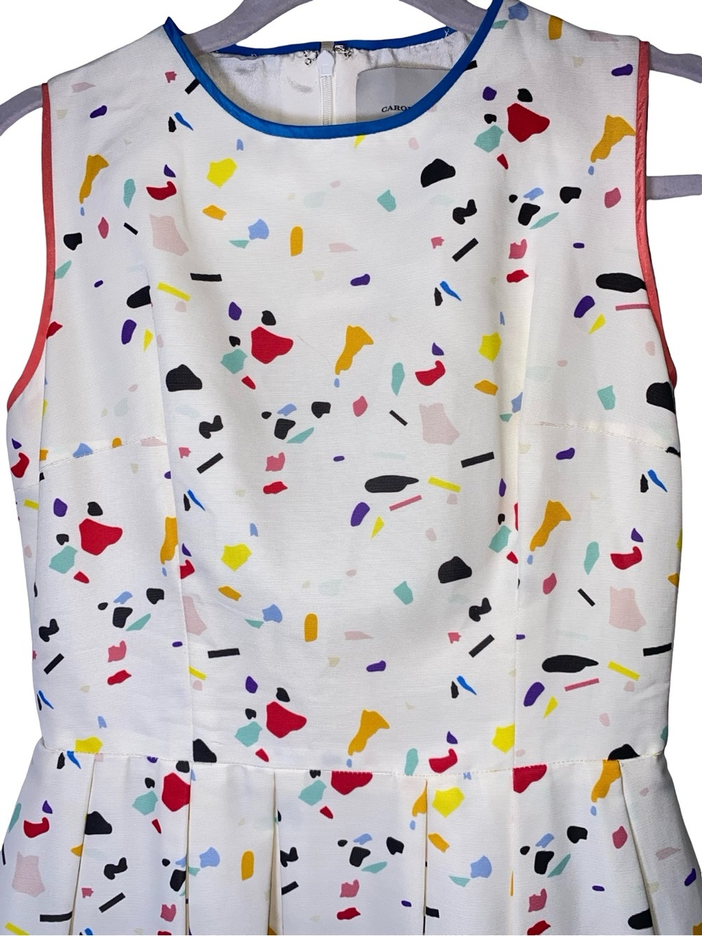 Carolina Herrera White Sleeveless Confetti-Print Midi Dress - Picture 3 of 10